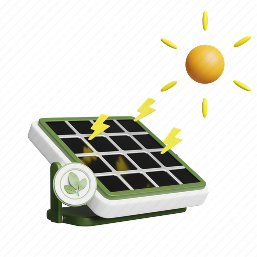 Solar, panel, energy, ecology, sun, eco 3D illustration - Download on Iconfinder