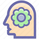ecology, environment, flower, green, head, recycling, think
