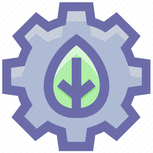 Ecology, environment, gear, green, leaf, sustainable, technology icon - Download on Iconfinder