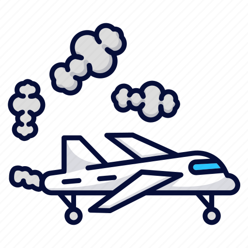 Airplane, flight, fly, plane, pollution icon - Download on Iconfinder