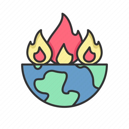 Ecology, earth, burn, global warming, globe, save, world icon - Download on Iconfinder