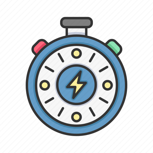 Ecology, time, stopwatch, power, energy, eco, green icon - Download on Iconfinder