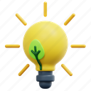 eco, energy, light, ecology, and, environment, green, sprout, lightbulb, 3d 