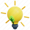eco, energy, light, ecology, and, environment, green, sprout, lightbulb, 3d 