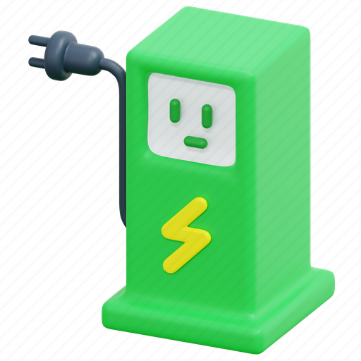 Eco, fuel, electric, station, charging, ecology, energy 3D illustration - Download on Iconfinder