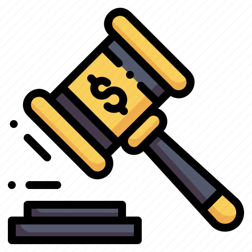 Auction, law, hammer, payment, bid, justice, business and finance icon - Download on Iconfinder