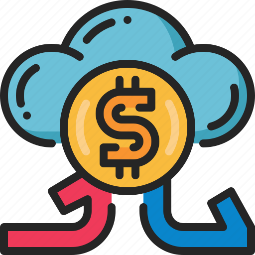 Digital, money, cryptocurrency, cloud, cash, flow icon - Download on Iconfinder