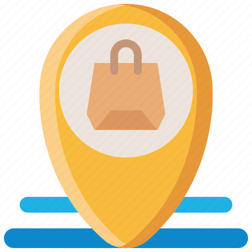 Location, pin, map, marker, navigation, place, shopping icon - Download on Iconfinder