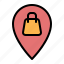 ecommerce, location, map, pin, navigation, shopping 