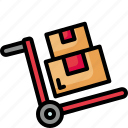 trolley, cart, transport, delivery, boxes, logistics, packages