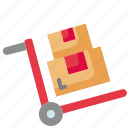 trolley, cart, transport, delivery, boxes, logistics, packages