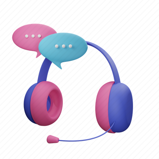 Contact, headphone, support, service, communication 3D illustration - Download on Iconfinder