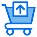 cart, commerce, upload, sell, trolley