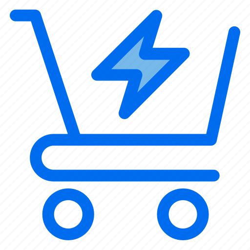 Flash, sale, trolley, ecommerce, shopping, promotion icon - Download on Iconfinder