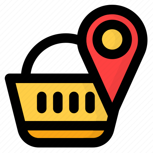 Location, shop, maps, pin, online, shopping, bag icon - Download on Iconfinder