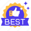 best seller, thumbs up, best, badge, award, recommended, like 