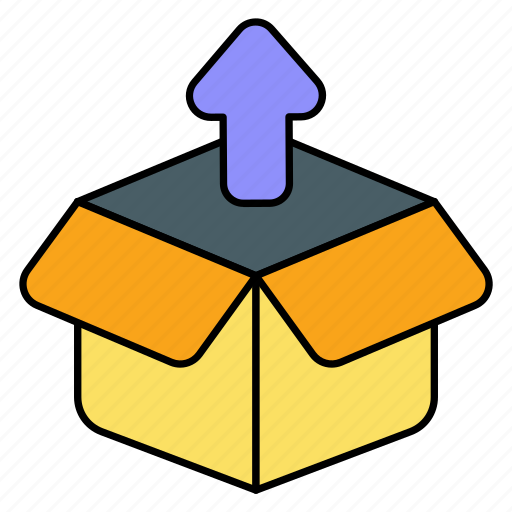 Unpacking, open box, delivery, parcel, cargo, up arrow, shipping icon - Download on Iconfinder