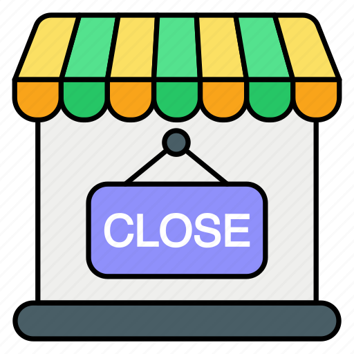 Shop close, close, shop, commerce and shopping, store, exit, market icon - Download on Iconfinder