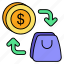 exchange, shopping bag, currency, bag, buy, ecommerce, payment method 