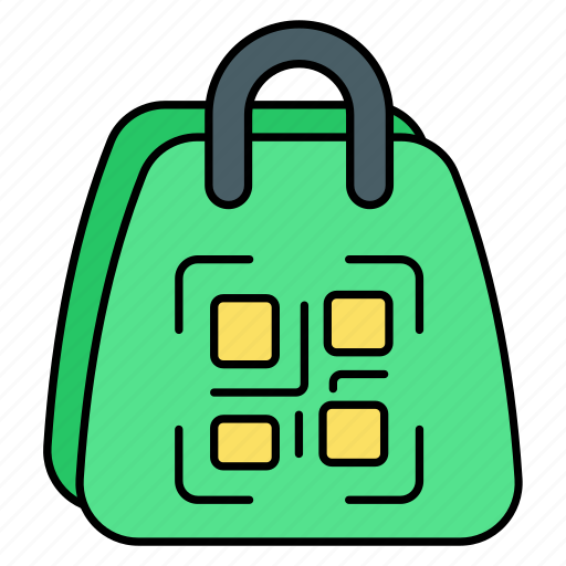Qr code, scanner, coding, scan, shopping bag, ecommerce, bag icon - Download on Iconfinder