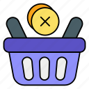 basket close, basket, shop, cart, market, remove, cancel