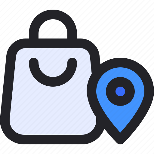 Shopping, bag, pin, store, location icon - Download on Iconfinder