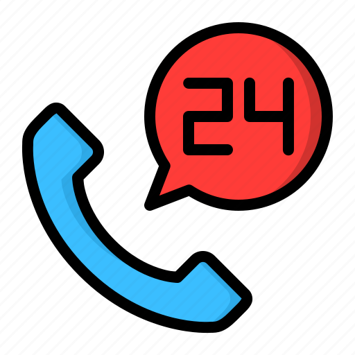 24 hours, call, customer, service, support icon - Download on Iconfinder