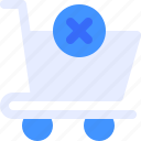 cart, trolley, delete, shopping, store 
