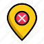 cancel, delivery address, location marker, location pin, remove location 