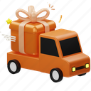 gift, delivery, present, gift box, truck, box, transport, car, vehicle 