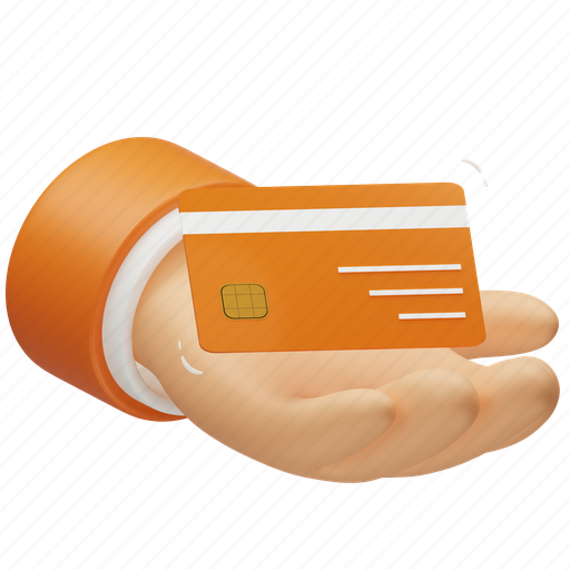 Hand, credit, card, payment, finance, business, cash 3D illustration - Download on Iconfinder