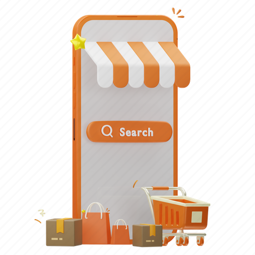 Online, shopping, concept, sale, ecommerce, shop, business 3D illustration - Download on Iconfinder