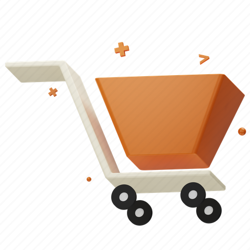 Cart, trolley, sale, store, ecommerce, bag, shop 3D illustration - Download on Iconfinder