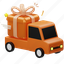 gift, delivery, present, gift box, truck, box, transport, car, vehicle 