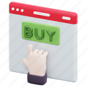 buy, commerce, and, shopping, ecommerce, online, website, webpage, hand, 3d 