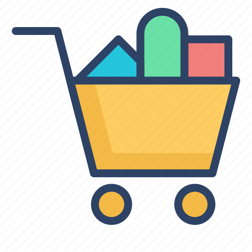 Bag, basket, cart, products, shopping, shopping cart, trolley icon - Download on Iconfinder