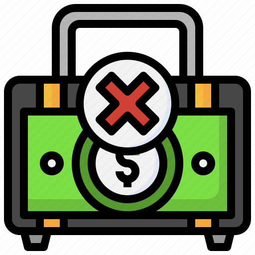 Suitcase, business, finance, dollar, empty, forbidden icon - Download on Iconfinder