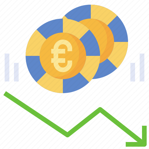 Euro, business, finance, loss, crash, currency, down icon - Download on Iconfinder