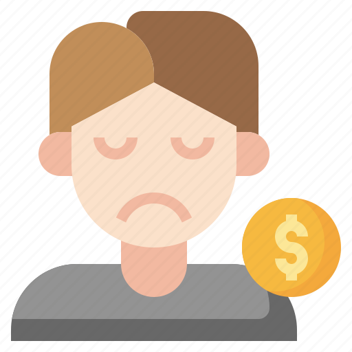 Sad, crash, face, dollar, avatar, people, money icon - Download on Iconfinder