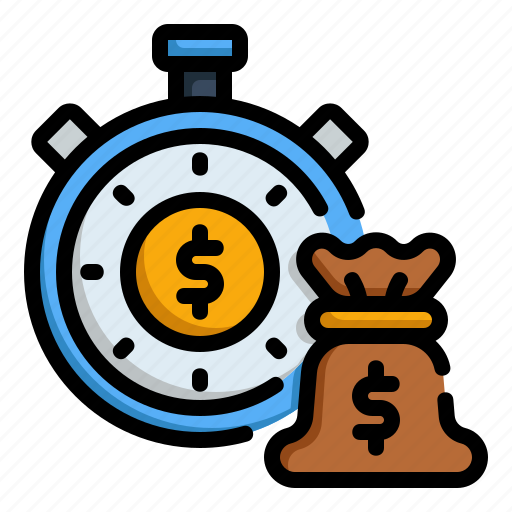 Annuities, bag, money, stopwatch, timer, time icon - Download on Iconfinder