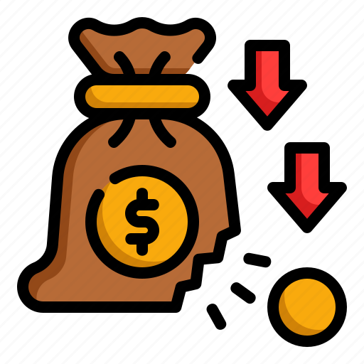 Bankrupt, crisis, crash, money, bag, economy icon - Download on Iconfinder