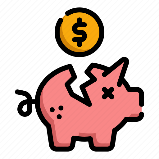 Piggy, bank, recession, bankruptcy, crisis, savings, economy icon - Download on Iconfinder