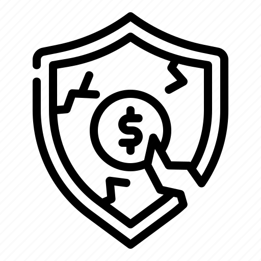 Protection, unsafe, economic, crisis, recession, bankruptcy, shield icon - Download on Iconfinder