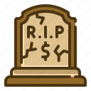 rest, peace, bankruptcy, crisis, tombstone, rip, dollar, money