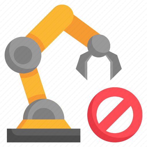 Stop, production, robot, conveyor, gear, manufacturing icon - Download on Iconfinder