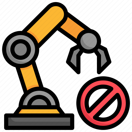 Stop, production, robot, conveyor, gear, manufacturing icon - Download on Iconfinder