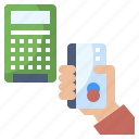 calculator, cashless, debit, hand, society