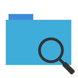 Blue, explorer, magnifying glass, file, folder, finder icon - Free download