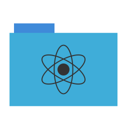 Blue, science, folder, school, atom icon - Free download