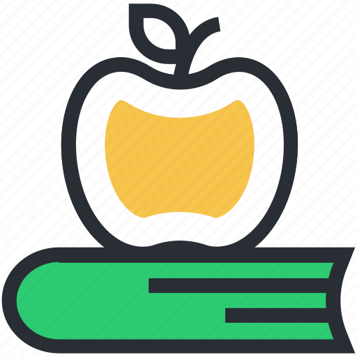 Apple, book, education, learning book, reading icon - Download on Iconfinder